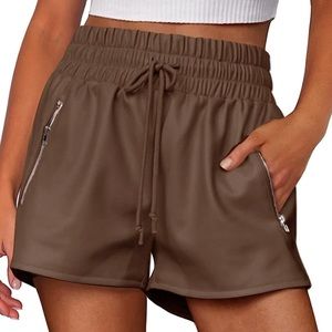 New NIMIN High Waisted Faux Leather Shorts